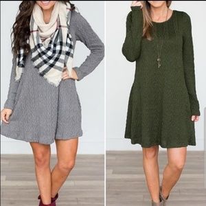 Quilted Dark gray sweater dress